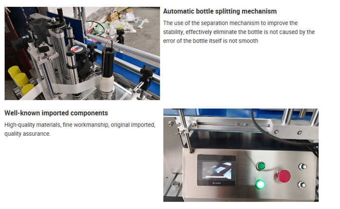 Detalles de la máquina etiquetadora automática de botellas de mesa